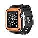 Simpeak Rugged Protective Case with Black Strap Bands Compatible with Apple Watch Series 3 Series 2 42mm, Orange