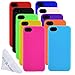 Eco-Fused Soft Silicone Rubber Cases for iPhone SE, 5 / 5S (Yellow, Pink, Hot Pink, Black, Orange, Red, Blue, Purple, Light Blue, Light Green) / 1 Microfiber Cleaning Cloth