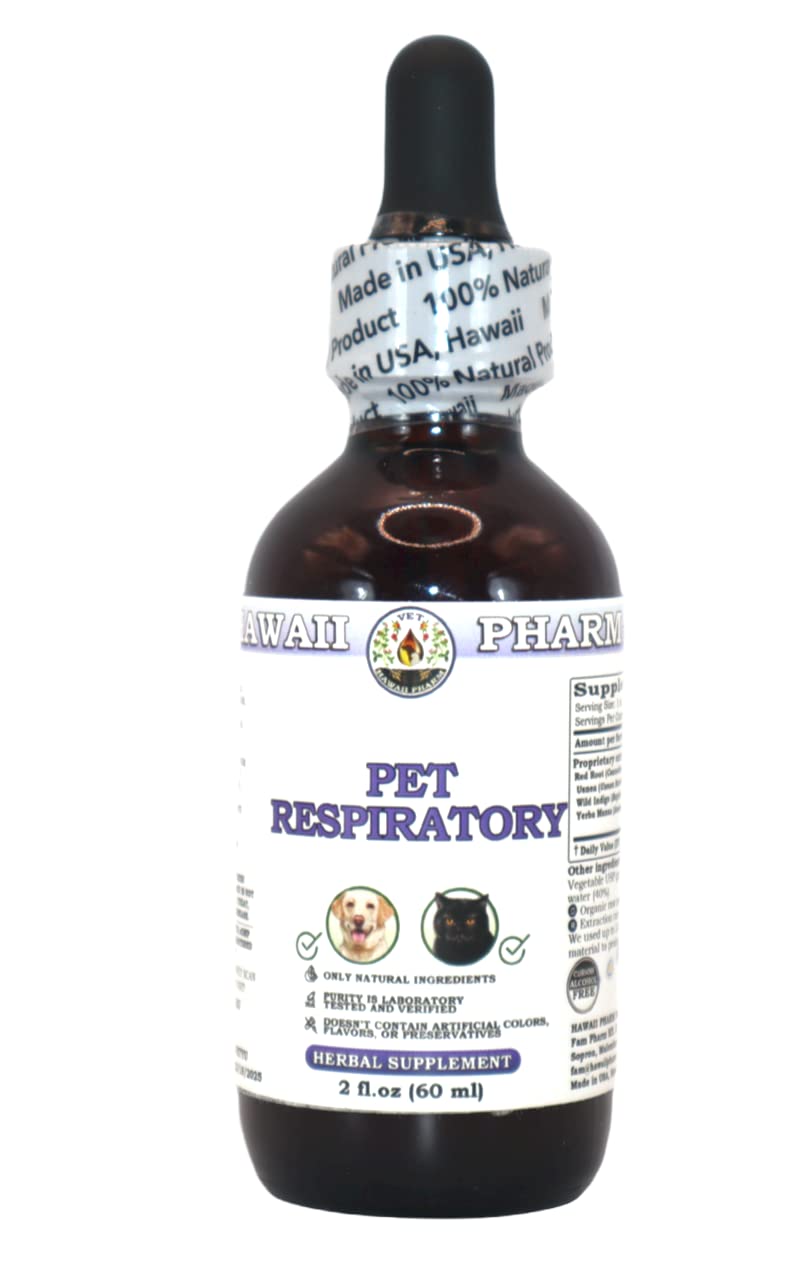Pet Respiratory Natural Alcohol-Free Liquid Extract, Pet Herbal Supplement 60 ml