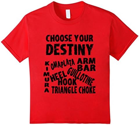 Kids MMA Jiu Jitsu Submissions Choose Your Destiny Funny T Shirt 4 Red