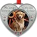 Pet Memory Heart Shaped Photo Ornament - No Longer by My Side Forever in My Heart - Engraved and Jeweled Keepsake for Pet Loss - Gift/Storage Bag Included