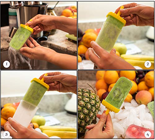 6 Popsicle+Molds+Set+Silicone+book