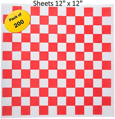 (12 x 12) Deli Square - Wax Paper - Wrap Sandwiched/Tissue (Red) 200