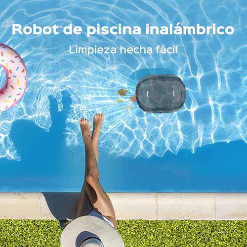 S1PRO (2026 Upgrade) Robot de Piscina, 120 Min de Autonomía Robot Limpiafondos Piscina Sin Cable con Doble Motor, Autoaparcable, para Piscinas de Fondo Plano 95m², Blanco Negro