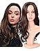 Fani Wig Long Curly Wavy Dark Brown Wigs Middle Part 22 Inch Glamorous Women Wigs Synthetic Full Wig with Free Wig Cap(Dark Brown)