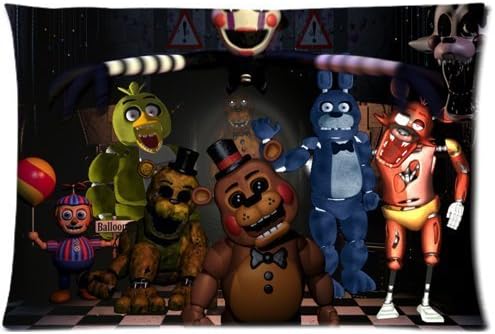 Custom Five Nights At Freddy's Rectangle Standard Size Zippered Bedding Set Pillow Case 20*30 Two Sides Number-333