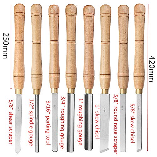 KKmoon DIY Cincel Set Metal Acero Herramienta de torneado Herramienta de carpintería Madera Torno Cincel Herramienta con… - Imagen 5