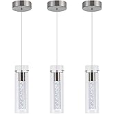 BESTWEST Pendant Ceiling Light Fixture, LED Kitchen Lighting Crystal Pendant Lights Kitchen Island, Kitchen Hanging Light Fix