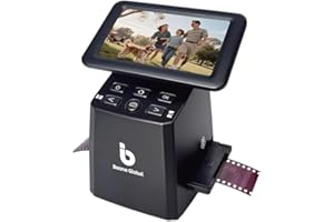 BEONE GLOBAL BEONEGLOBAL ClearScan S5 Film Scanner High-Resolution Film&Slide Scanner with 5” LCD – Convert 135, 126, 110 Super8 Negatives and Slides to 24MP Digital JPEG Photos Quickly
