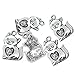 Housweety 40 PCs Silver Tone Cat/Heart Charms Pendants 22x14mm