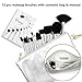 Qivange Makeup Brushes, Synthetic Foundation Eyeshadow Fan Brushes Set with Cosmetic Bag(12pcs,Silver)