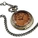 New Mens Stainless Steel Case White Dial Amber Front Antique Pocket Watch with Chain