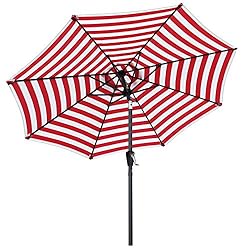 ABCCANOPY Durable Patio Umbrellas 10' Red&White