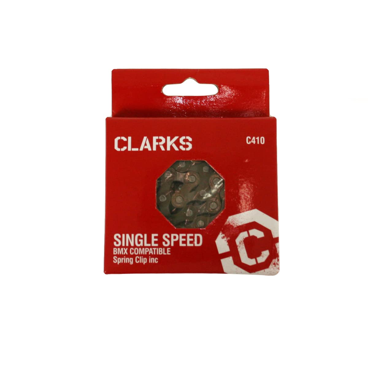 CLARKS BMX/FREESTYLE/FIXIE/TRACK SINGLE SPEED CHAIN 1/2X1/8 X112 LINKS SPRING CLIP INC.: SINGLE SPEED
