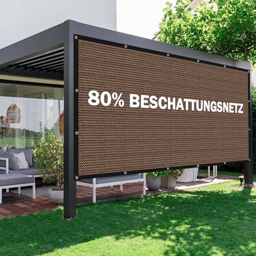 kogxscej Shade Net with Grommets, 80% Shading Rate UV Resistant, Breathable, Lightweight and Durable, Shading Netting for Greenhouse Garden Barn Outdoor