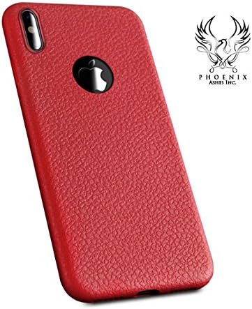 The Best seller iPhone X leather case, Anti-Slip Lychee Grain Leather Pattern Flexible TPU Silicone Slim Protective Back Cover Case For iPhone X,10, Ultra thin leather Case, New, Protector, cheap(Red)