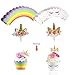 Unicorn Cupcake Toppers and Wrappers and Glitter Unicorn Hats for Kids Unicorn Party Decorations(24 pcs Toppers & 24 pcs Double Sided Wrappers & 10 pcs Glitter Unicorn Hats)