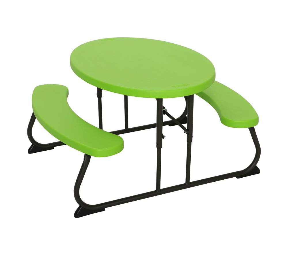 Lifetime 60132 34 in x 25 in (86 x 63 cm) Children's Oval Picnic Table (lime green)