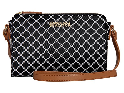 Kenneth Cole Reaction KN1548 Duplicator Pixie Crossbody Messenger Bag (BLACK/WHITE)