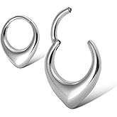 MOQIKAKA16G 8mm Septum Rings - Stainless Steel Segment Nose Rings for Women Men - Hinged Segment Nose Helix Cartilage Clicker Hoop Earrings for Daith Rook Tragus Piercing