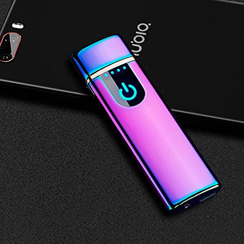 Wiber USB Electronic Lighter Windproof Fingerprint LED Sensor Screen Double-sided Lighter for Candle