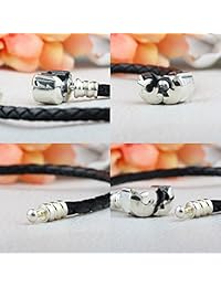Brazalete de plata de ley 925 para mujer, 17,19,21 in, intercambiable