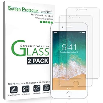 amFilm Glass Screen Protector for iPhone 8, 7, 6S, 6 (4.7