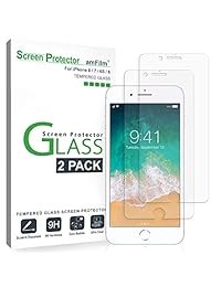Protector de pantalla iPhone 7 6S 6 Vidrio, amfilm iPhone 7 Protector de pantalla de vidrio temperado para iPhone de Apple 7, iPhone 6S, iPhone 6 2016, 2015 (paquete de 2)