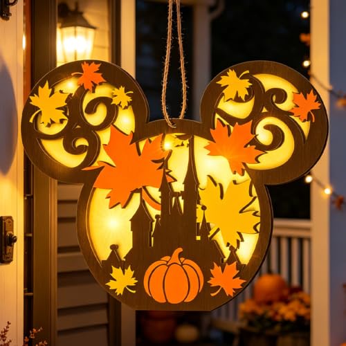 Halloween Mouse Pumpkin Decorations Fall Door Decor