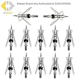 MoKasi 12pcs Archery Broadheads 2 Blade 100 Grain 2+
