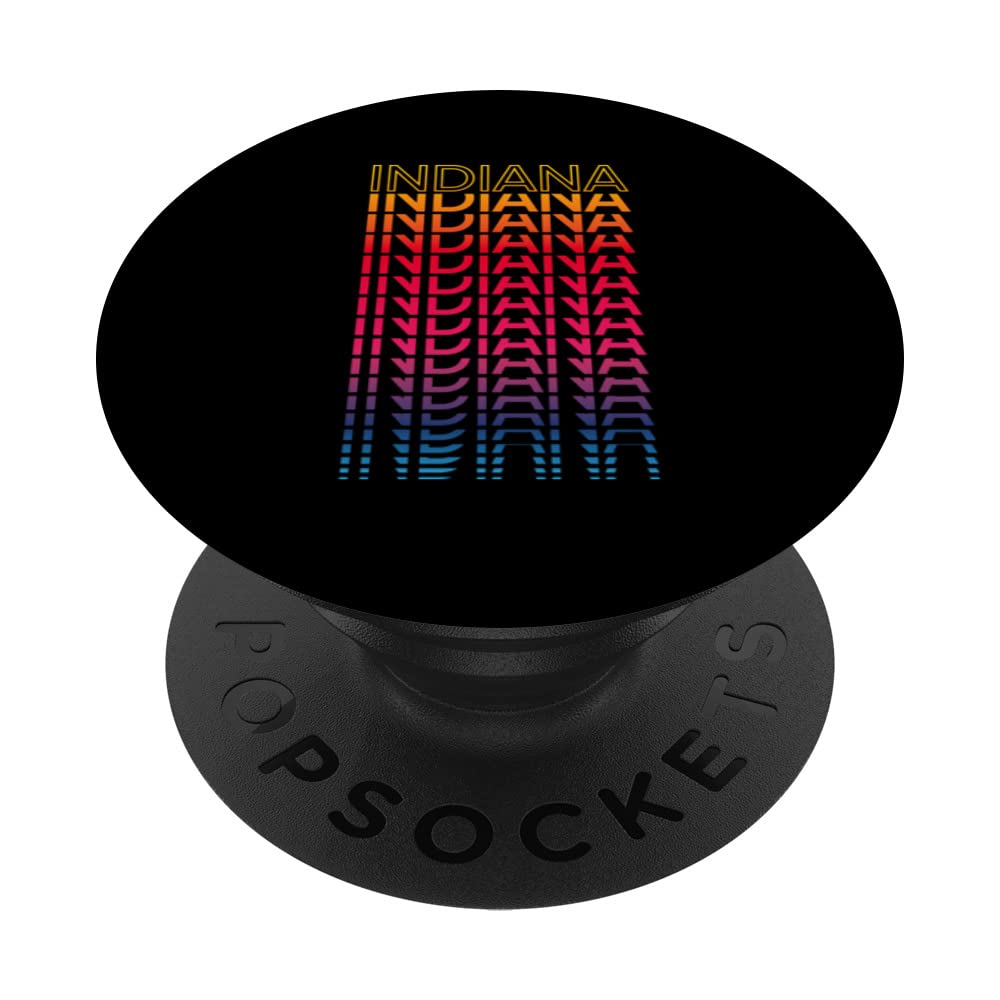Retro USA Colorful State - Nostalgic Indiana PopSockets Swappable PopGrip