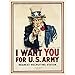 Wee Blue Coo War WWI USA Uncle Sam Want You Army Iconic Unframed Wall Art Print Poster Home Decor Premium