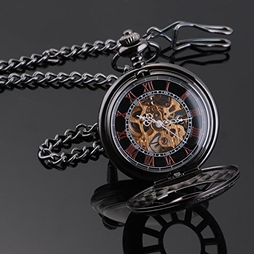 Smart.Deal Skeleton Pocket Watch Special 12littlewindow Case Design Men Black 750810768019 eBay
