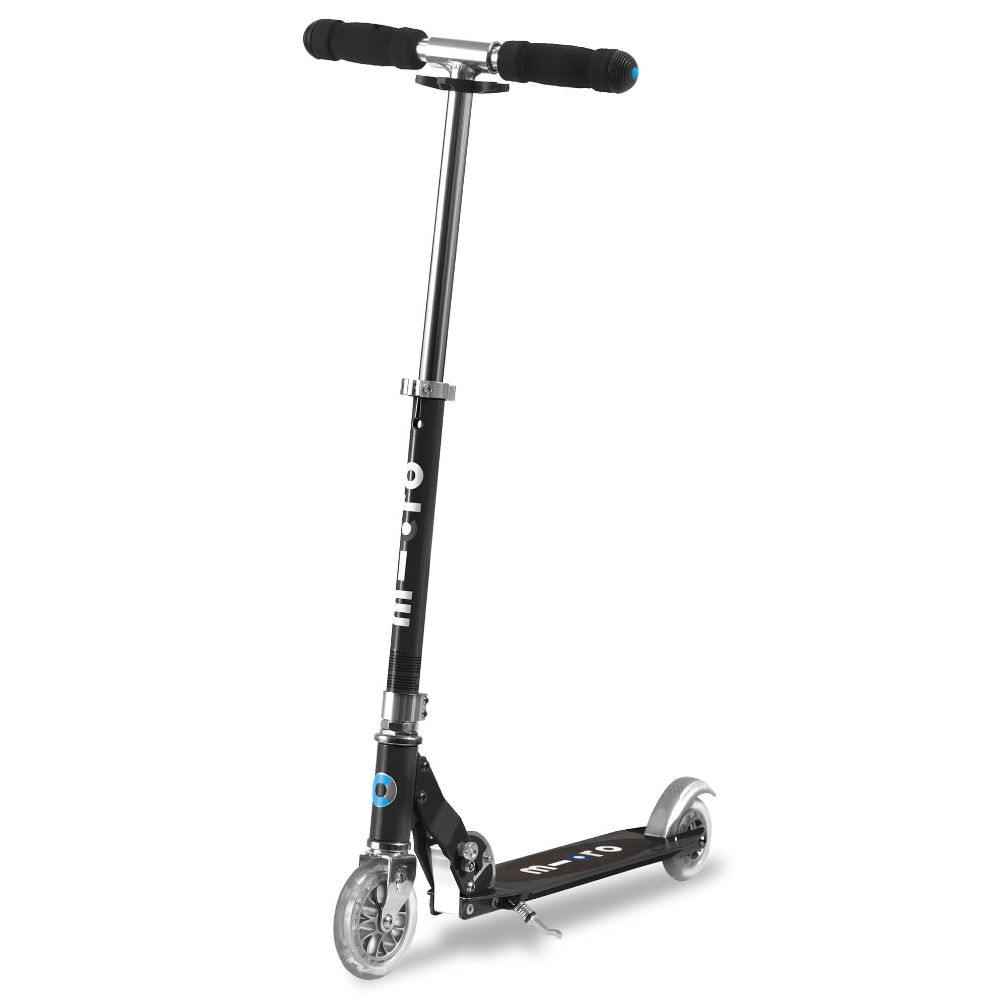 Micro Scooters | Micro Sprite Classic Children's Scooter | Handlebar Adjustable | Foldable | Kickstand | 5 to Teen | Boys & Girls | Black