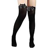 Playful cat stockings for women，thigh high stockings with bows，Women's Bow Knot Over The Knee Socks Long Boot Stockings