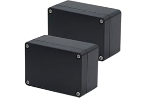 Otdorpatio 2 Pack Project Box ABS Plastic Black Electrical Boxes IP65 Waterproof DIY Electronic Junction Box Power Enclosure 3.94x2.68x1.97 inch(100 x 68 x50 mm)