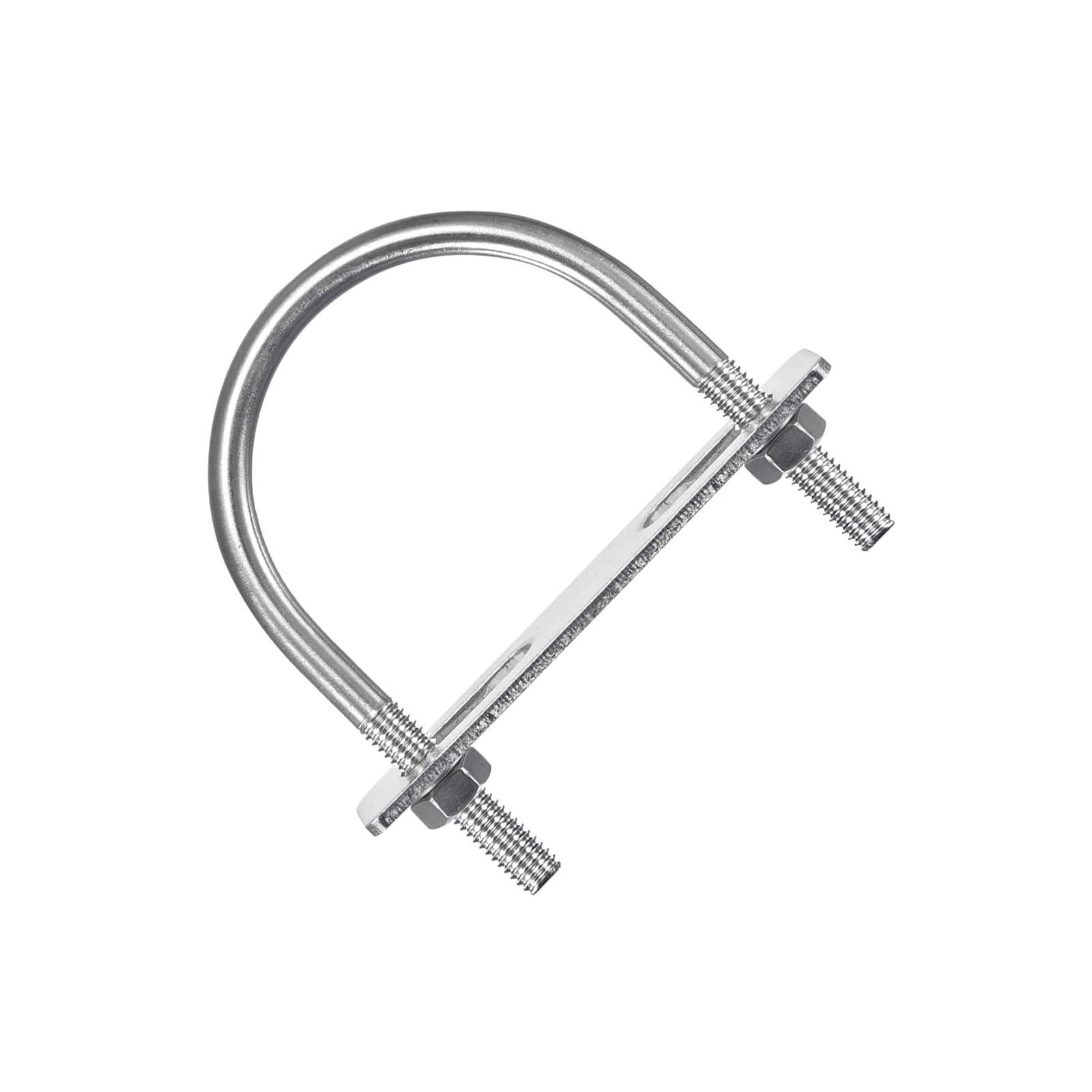 MACHSWON Round U-Bolt,1 Set 304 Stainless Steel M8 U Bolts 60mm(2.36") Inner Width 87mm Length with Nuts and Frame Plate for Automobiles Boat Trailer