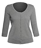 Women's Classic Button Down 3/4 Sleeve Basic Plus Size Knit Cardigan Sweater