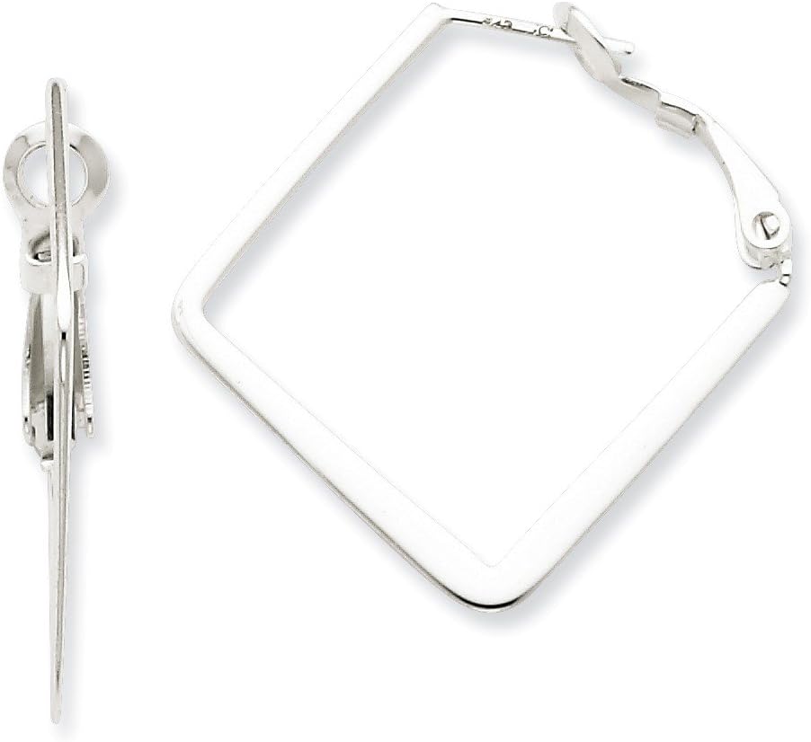 Sterling Silver Square Hoop Earrings,