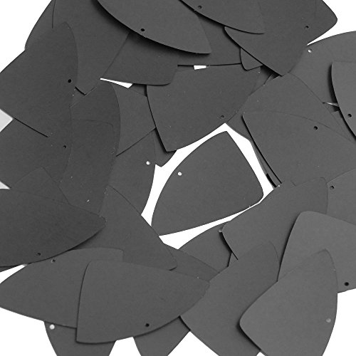 Sequin Black Matte Silk Frost Fishscale Fin 1.5 inch Couture Loose Paillettes. Made in USA.