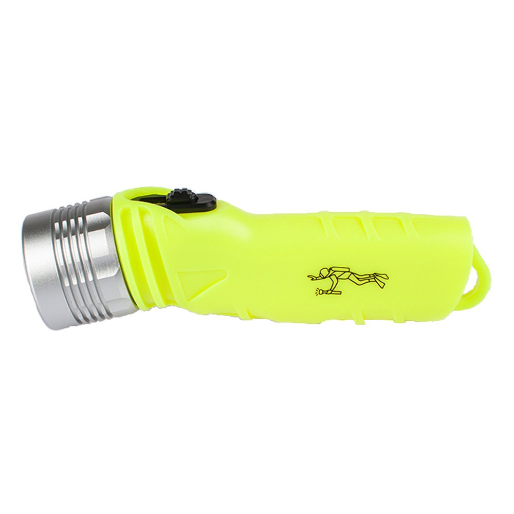 Three trees 3W Waterproof Underwater Diving Shallow Flashlight Torch Lamp sBrightness，100 Lumens LED Scuba Dive LED Flashlight Waterproof Diving Flashlight Bright yellow