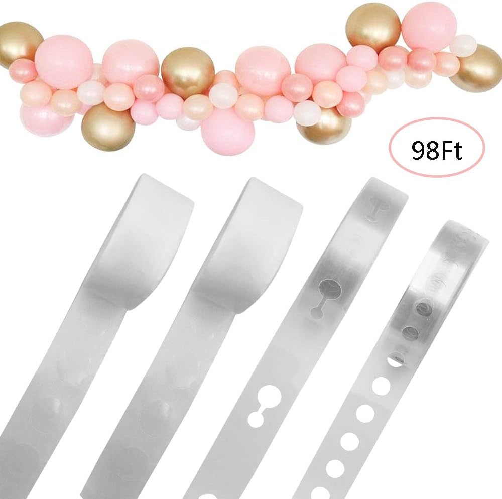 Bonropin Balloon Arch Garland Decorating Strip Tape 98Ft, 200 Dot Glue for Wedding, Birthday, Party Balloon Decorations Upgraded Version (Excluding balloons)