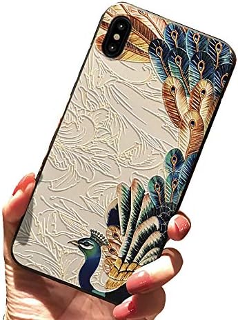 for iPhone X Case 5.8 inch, TPU 3D Peacock Painted Robes Ancient Palace Embossed Phone Cover For iPhone X 5.8" inch (For iPhone X 5.8", Color 01)