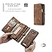 S7 Edge Dermis Wallet case,AKHVRS Handmade Genuine Cowhide Leather Wallet Cover Case - Large Capacity Leather Wallet Type Case with Zipper Wallet Case for Samsung Galaxy S7 Edge - Dark Brown