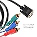 Zerone 5FT/ 1.5M VGA Male Plug 15 pin to TV S-Video 3 RCA AV Adapter Cable for DVD HDTV PC