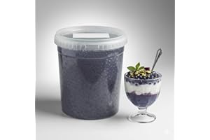 Boba Explosion Popping Boba Pearls - Real Blueberry Fruit Juice Bursting Bubbles - Bubble Tea Topping for Drinks, Desserts, S
