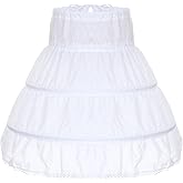 baotongle Girls Petticoat Underskirt with 3 Hoops Full Slip Girls Petticoat Crinoline Skirt for Party Daily Dress