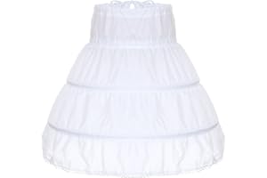baotongle Girls Petticoat Underskirt with 3 Hoops Full Slip Girls Petticoat Crinoline Skirt for Halloween Party Daily Dress