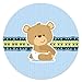 Big Dot of Happiness - Boy Baby Teddy Bear - Baby Shower Circle Sticker Labels - 24 Count