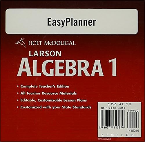  Holt Mcdougal Larson Algebra 1 Easy Planner Dvd Rom 9780547315270 Holt Mcdougal Books